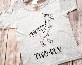 TWO-Rex Toddler/Youth Dinosaur Birthday Shirt