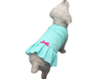 Adorable Turquoise Dog Dress Dog Apparel Dog Clothing Made in USA for Small Dog Only