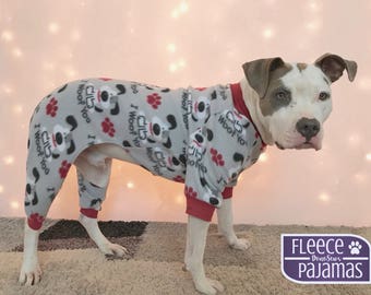 Dog Pajamas, Fleece Dog Pajamas, Dog PJs, Dog Jammies, Dog Pyjamas, Dog Clothes, Dog Clothing, Large Dog Clothes, Cute Dog Clothes, Pitbulls