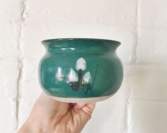 Small Vintage Turquoise Coffee Mug // Handmade Ceramic Small Cup