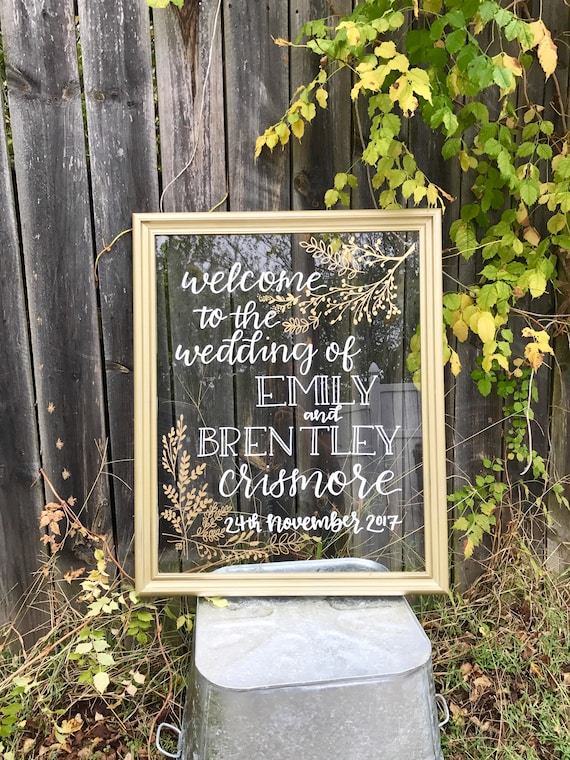 Custom Glass Wedding Sign glass wedding sign glass