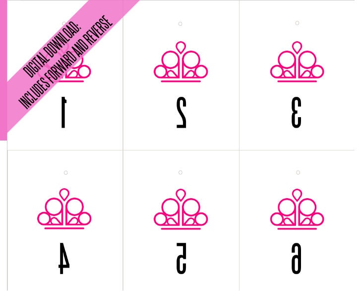 Printable Numbers For Paparazzi | paparazzi forward and reverse mirror image pink crown Printable Numbers For Paparazzi | paparazzi forward and reverse mirror image pink crown