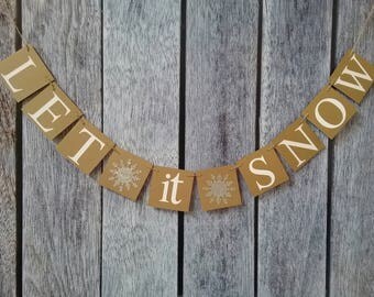 christmas banner, let it snow banner, holiday decorations, christmas decorations, christmas sign, holiday banner, holiday signs