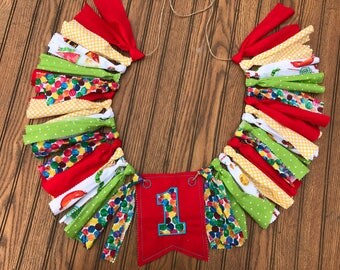The very hungry caterpillar birthday high chair banner