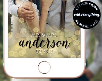 Mr and Mrs Snapchat Filter - Mr and Mrs Snapchat Geofilter - Mr and Mrs Wedding Geofilter - Wedding Snapchat Geofilter - Gold Geofilter