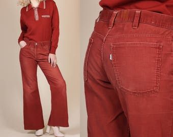 orange corduroy bell bottoms