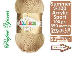 Alize yarn, Diva silk effect, Knitting yarn, crochet yarn, Summer Yarn, lace yarn, acrylic yarn, elastic yarn, bikini pattern, pattern