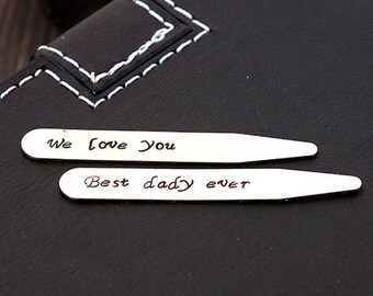 Collar Stays for Men - Personalized collar stay - Mens accessories - Hand Stamped gift - Shirt Stays - Anniversary gifts for men - mens gift