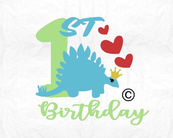 Download 1st birthday dinosaur baby SVG Clipart Cut Files Silhouette