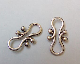 2 connectors silver knots 16x9mm