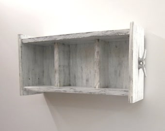 White Open Shelving Unit–Shelves for Nursery Room–Shabby Chic Decor Baby Shelf–White Chunky Nursery Shelves–2 Tier Shabby Chic Wall Shelves