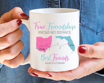 Long Distance, Friendship Mug, Best Friend Moving, Long Distance Mug, Best Friend Mug, Coffee Mug, Best Friend, Long Distance Gift,