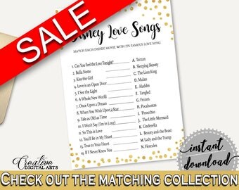 Disney Love Songs Game Bridal Shower Disney Love Songs Game Gold Confetti Bridal Shower Disney Love Songs Game Bridal Shower Gold CZXE5
