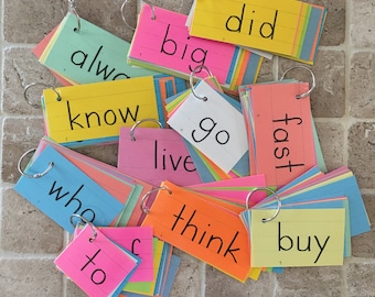 Reading sight word flip-books, 220 Dolch sight words,