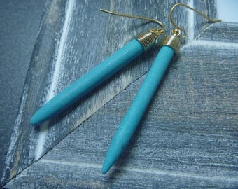 Gold and turquoise earrings