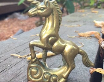 Small Brass Unicorn Figurine