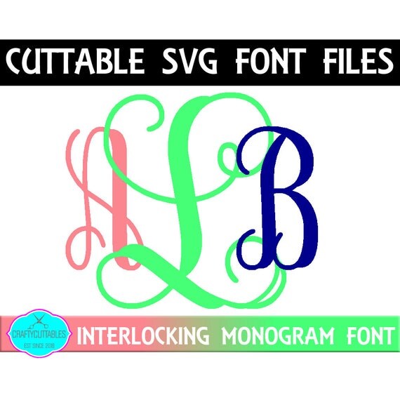 Download Interlocking Font SVG PNG Files Silhouette Cameo and Cricut