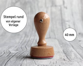 personalised stamp wooden handle approximately 40 mm