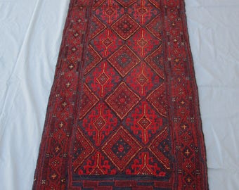 Size: 2'4 x 8'11 feet/ Handmade vintage afghan tribal nomadic mushwani runner rug/ High quality/ Wholesale price/ 100% Wool/ Runner rug