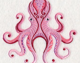 Funky Octopus Iron-on Patch Available in 2 Sizes // Iron on Patch // Embroidered Patch // MADE TO ORDER