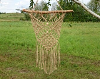 Makramee Wall hangings, Driftwood macrame, Boho Wall decor, wall art, wall tapestry, triangle macrame for hall, balcony, children's room