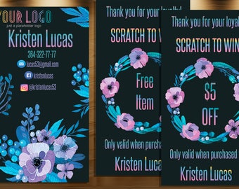 Scratch Off Card, Scratch to Win, Personalized, Digital card, Scratch Off Card for Independent Fashion Retailer,