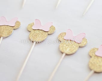 Double Glitter { Minnie Mouse Cupcake Topper }