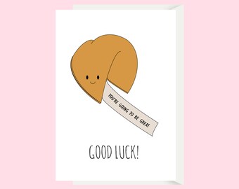 Funny Good Luck Card / Cute Good Luck Card / Greeting Card / Pun Cards / Fortune Cookie Card / Handmade Cards / Card For Her / Card For Him