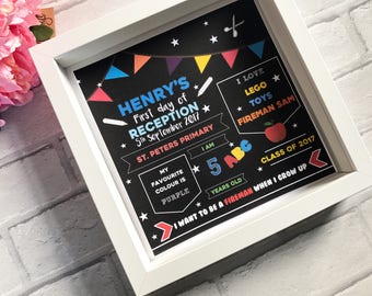 First Day At School Frame Gift, First Day of School, School First Day Gift, First Day at Nursery, Personalised Frame, School Frame