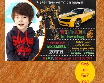 Bumble Bee Transformer Birthday Invitation, Bumble Bee Invitation, Bumble Birthday, Bumble Bee Party, Bumble Bee Printable, Instant Download