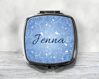 Personalized Bridesmaid Compact Mirror - Custom Gift For Her