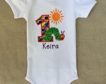 The Very Hungry Caterpillar Birthday Onesie, Girls Very Hungry Caterpillar Shirt