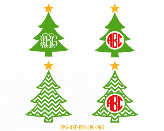 Download Christmas tree monogram SVG, monogram Christmas SVG ...