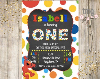 Elmo Birthday Invitation, Birthday Party Invitation, Elmo Birthday, Digital File