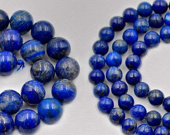 discount -10% Natural Blue Lapis Lazuli Beads, Blue Gemstone Beads Stone Spacer Beads, Round Natural Beads 2mm 3mm 4mm 6mm 8mm 10mm 12mm 14m