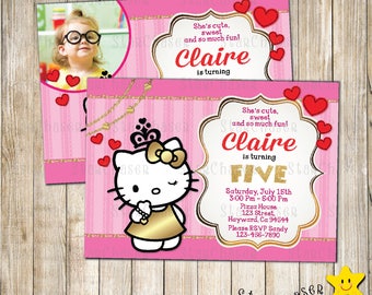 Digital Hello Kitty birthday invitation. Kitty invitation