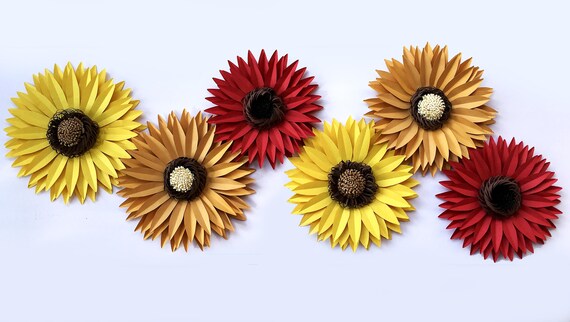 Download DIY Paper Sunflower SVG and PDF Digital- 13 inches Large ...