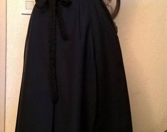 Skirt in wool and lace blue