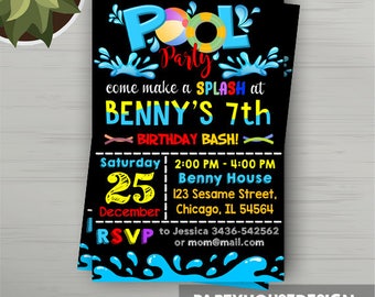 Pool Party Invitation, Pool Party Birthday Invitation, Pool Party, Pool, Pool Party Party Favors, Pool Party Birthday, Pool Party Printables