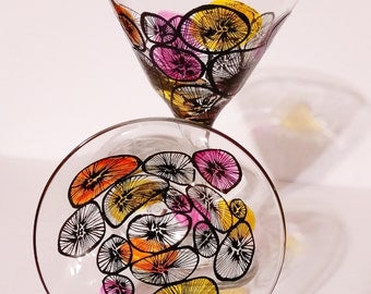 Hand Painted Martini Glasses