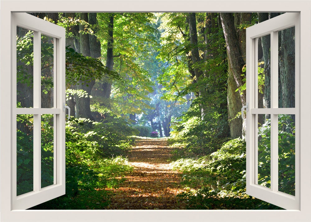 Forest Wall Decal Walkway Forest 3d Window Wall Decal Forest