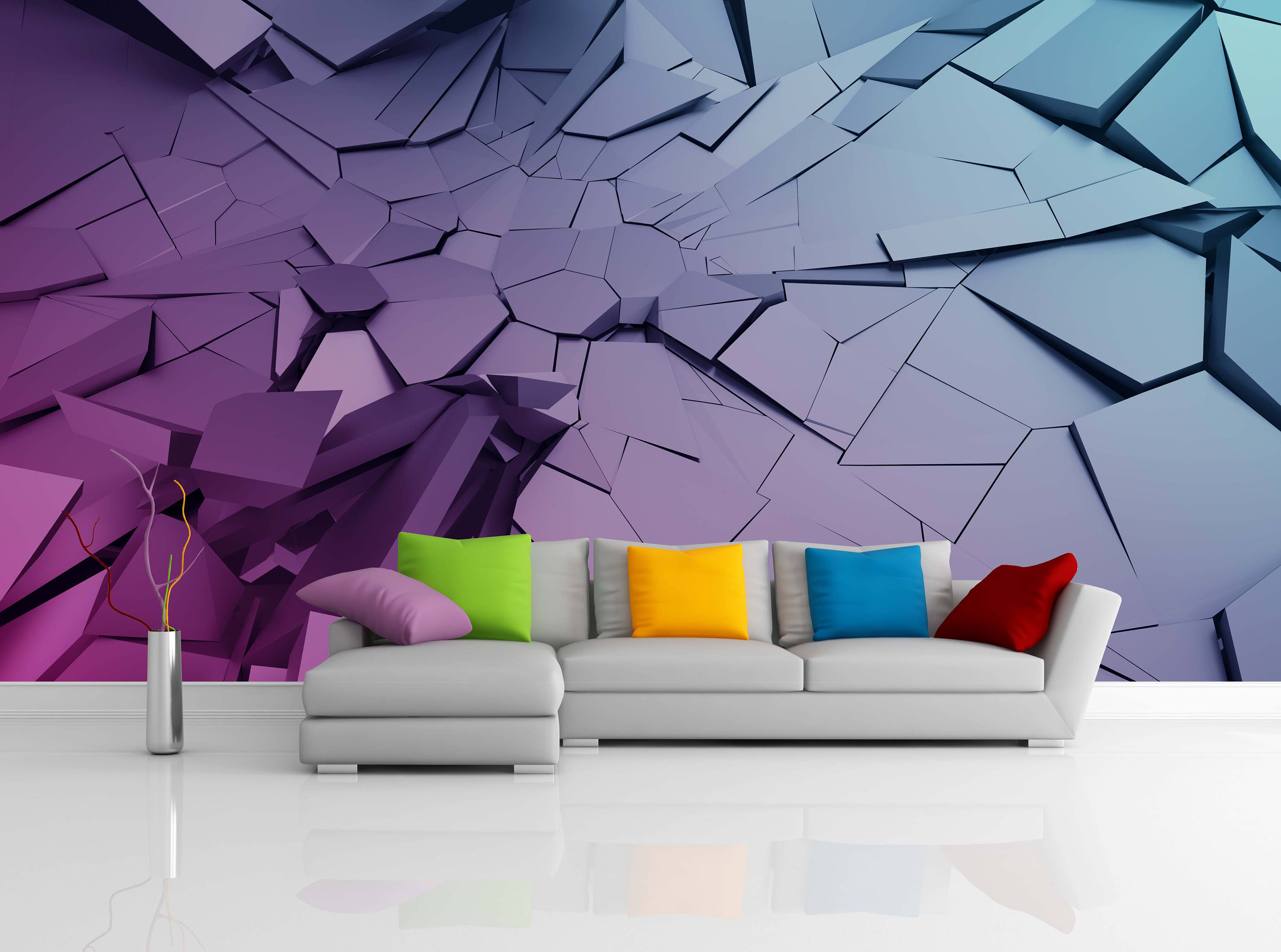 Removable Wallpaper Mural Peel & Stick Abstract 3D Rendering