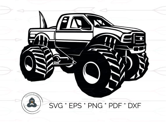 Download Monster Truck Silhouette SVG & Dxf Cutting Files for Cricut