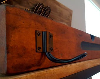 Vintage wood level coat rack