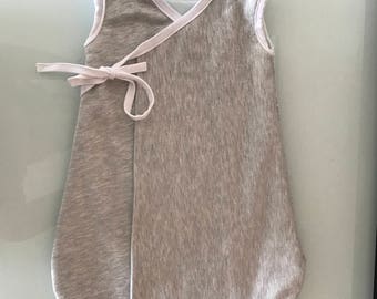 New sleeping bag Gr. 56 62/68-74/80 pyjamas grey / turquoise