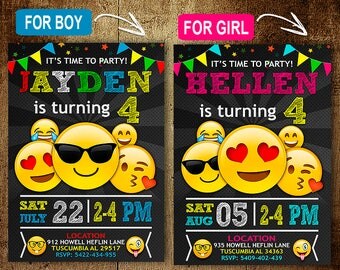 Emoji Birthday Invitation. OMG Invitation. Emoji Invitation. Emoji Birthday Party. Emoji Party. DIY