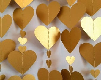 Gold Wedding Garland, Wedding Backdrop, Engagement Decoration, Bridal Shower, Wedding Bunting, Hen Party Decoration, Golden Anniversary.