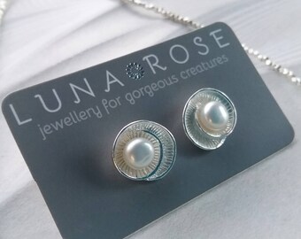 Lustrous Fresh Water Pearl stud Earrings - Pearl Earrings