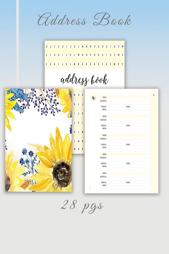 Sunflower Address Book Or 2017 2018 Planner