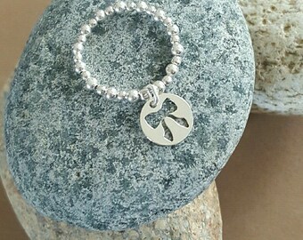 ring silver with silver knot bead